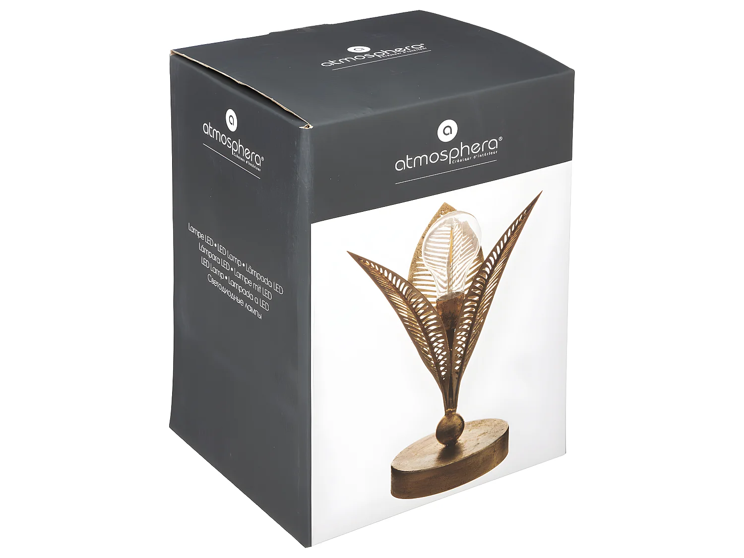 Lampe à Poser en Métal "Feuille" 24cm Or