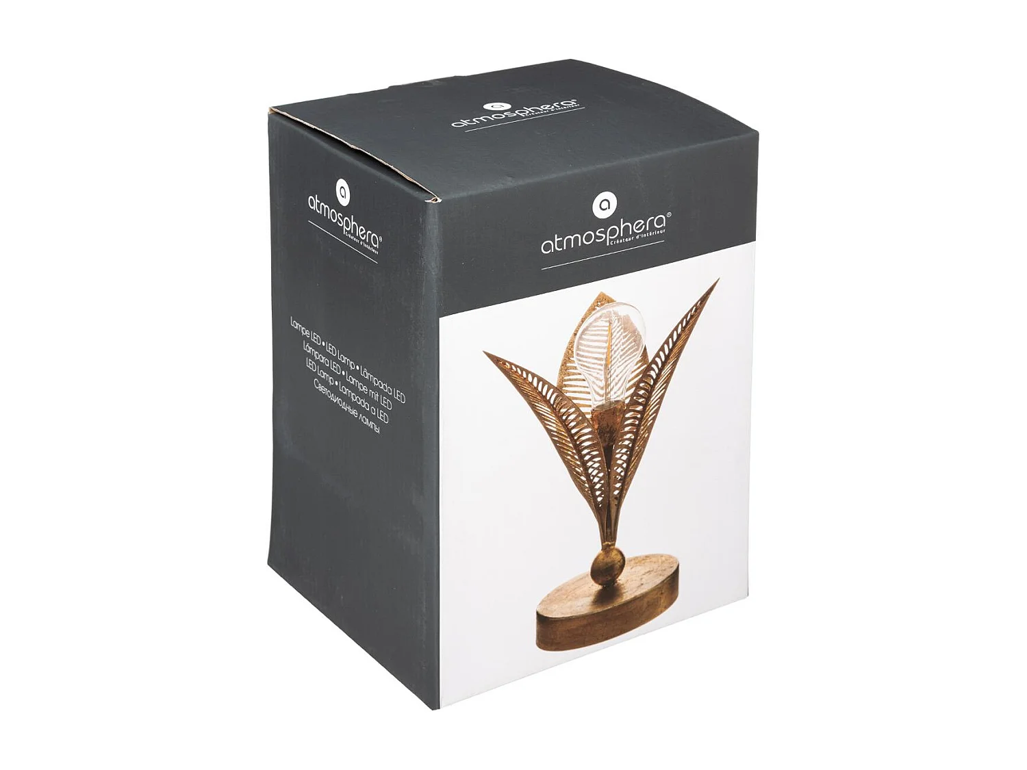 Lampe à Poser en Métal "Feuille" 24cm Or