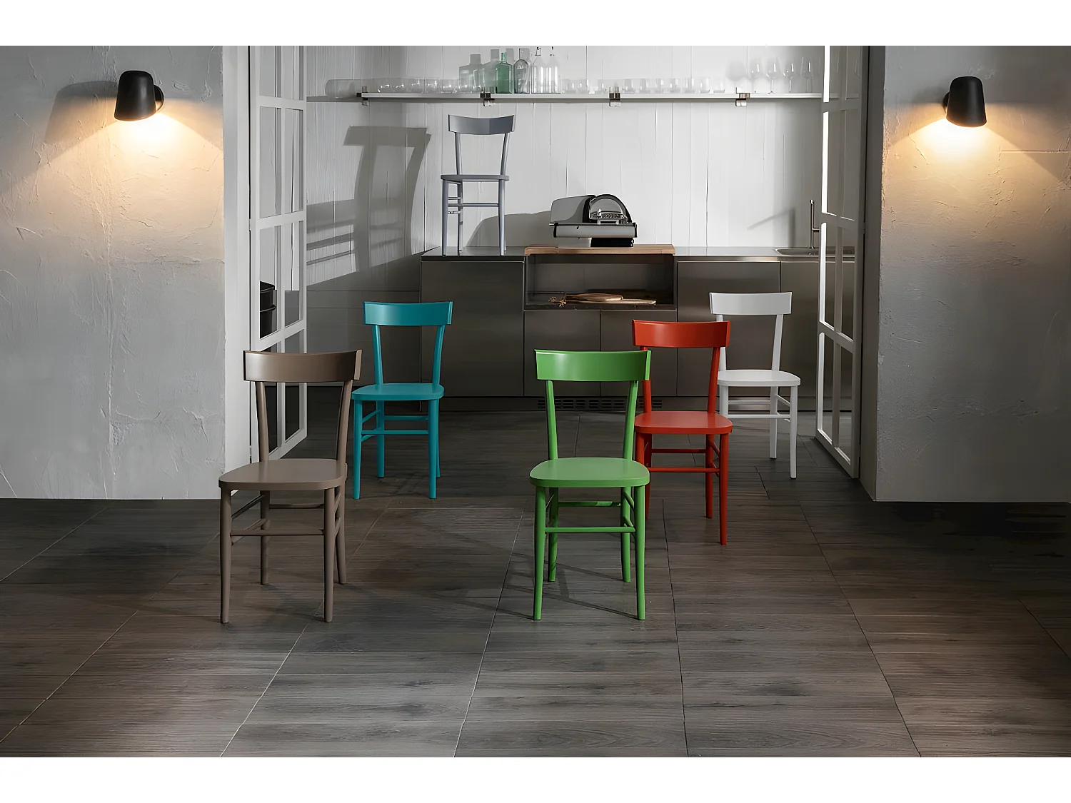 Brera - Sedia in legno grigio 2 pz