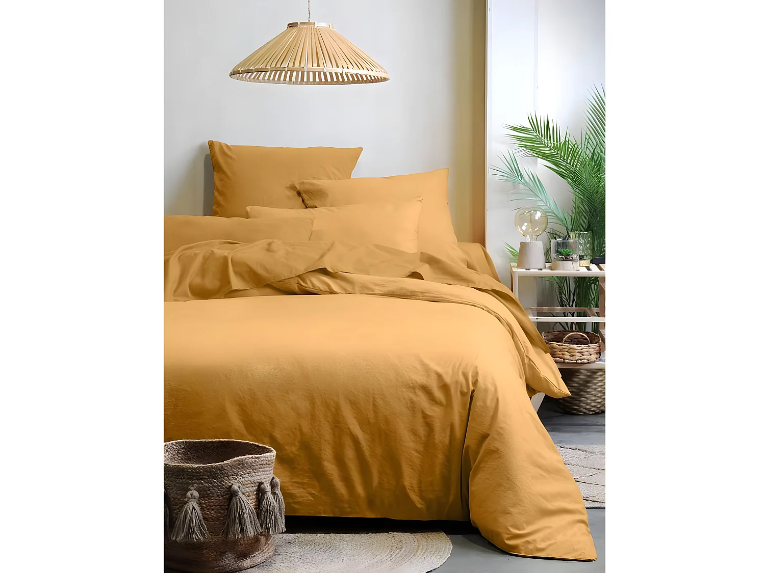 Funda de almohada lisa en algodón orgánico