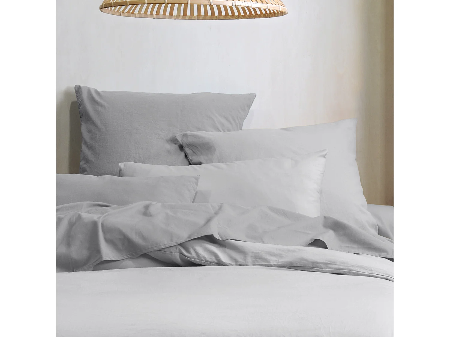 Einfarbiger Kissenbezug aus Bio-Baumwolle