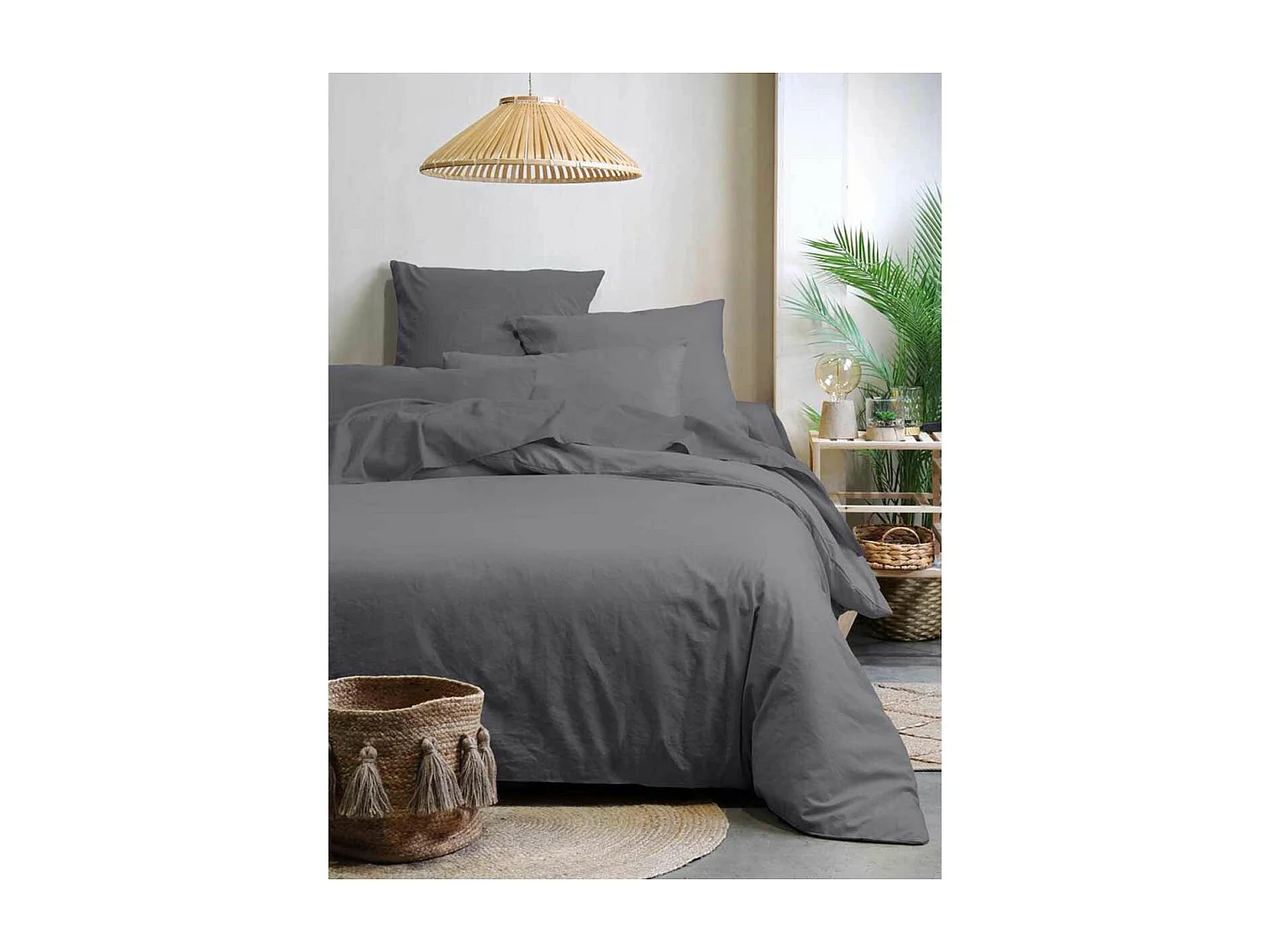 Funda de almohada lisa en algodón orgánico