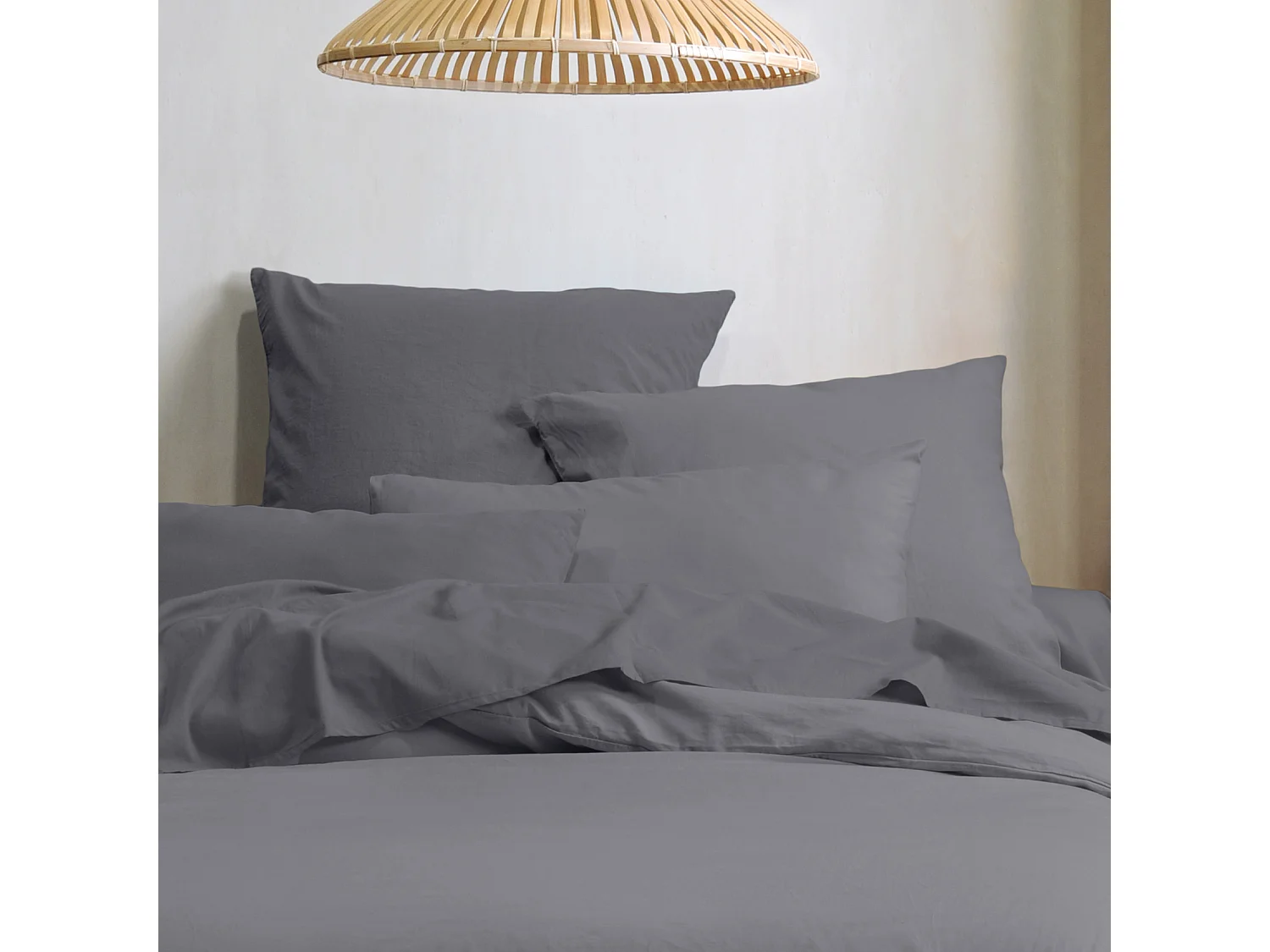 Funda de almohada lisa en algodón orgánico