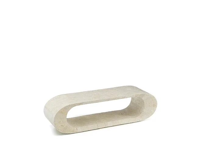 Stojak pod telewizor Stones FS-004-WA, podstawa 130x35x35 cm, z białego agatu, skamieniały, nowoczesny, minimalistyczny styl, oszczędność miejsca