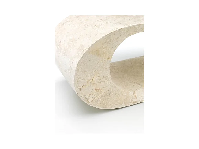 Tavolino porta Tv Stones FS-004-WA 130x35x35cm base in Pietra fossile white agata Stile minimal moderno Design salvaspazio