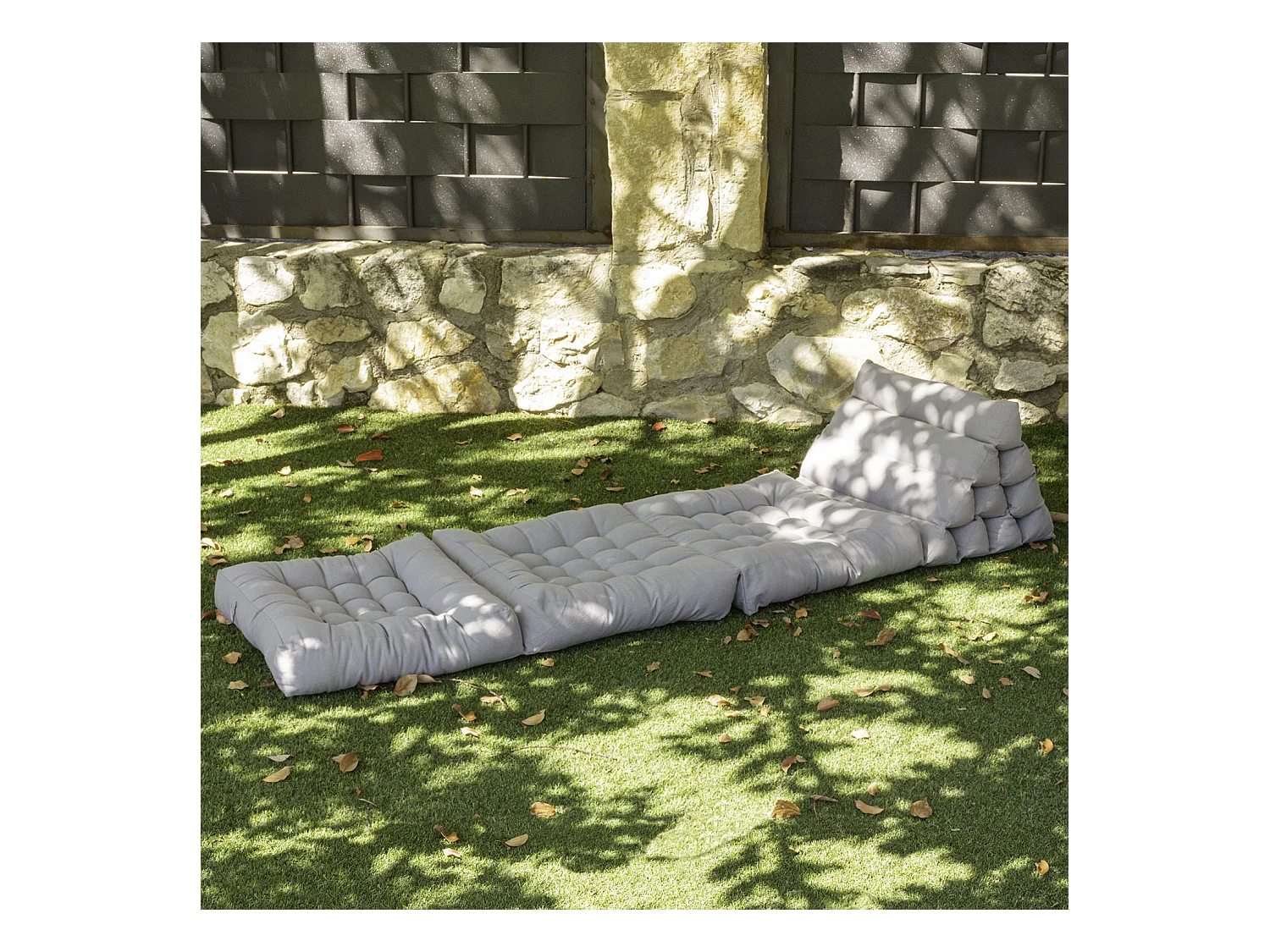 Lote de 2 alfombrillas modulares PYRAMIDE, gris claro - SACASA