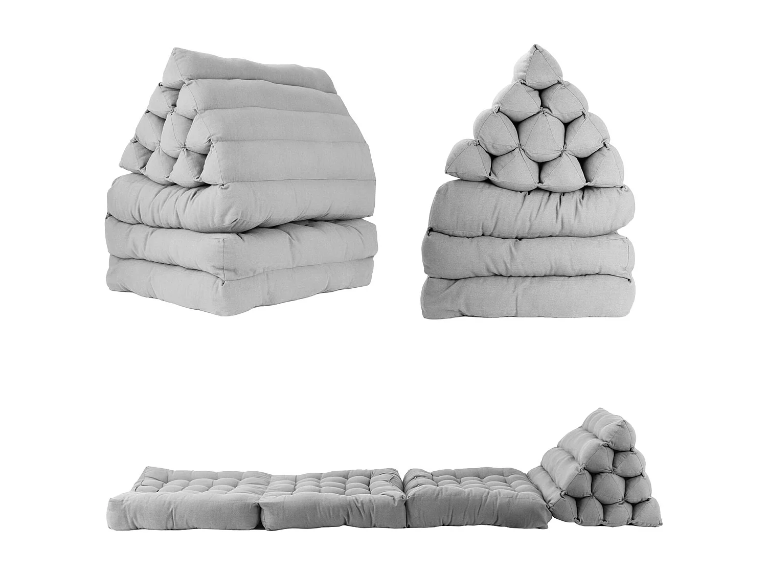 Pack de 2 colchones de suelo modulares gris claro PYRAMIDE - SACASA