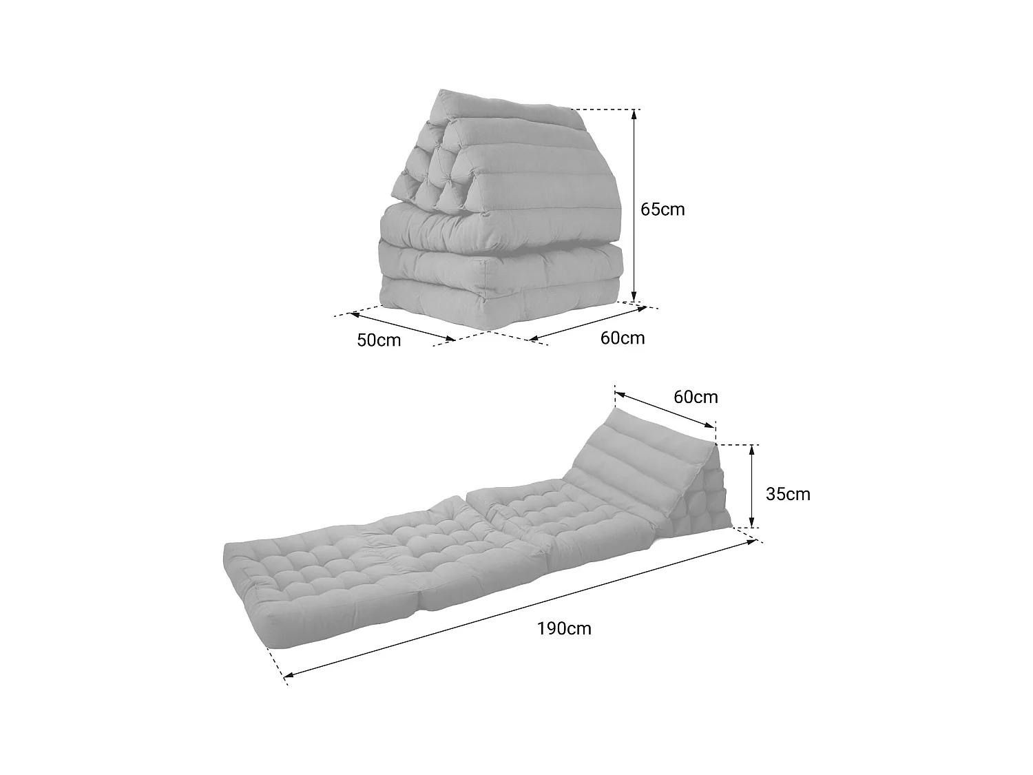 Colchón de suelo modular gris oscuro PYRAMIDE - SACASA