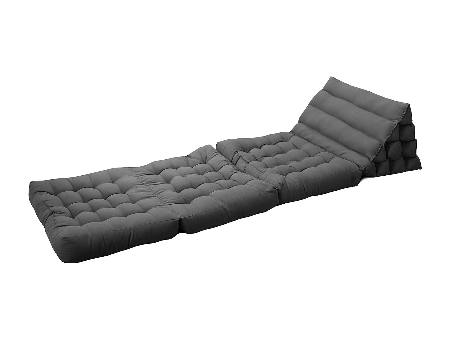 Matelas de sol modulaire 1 place en polyuréthane gris foncé
