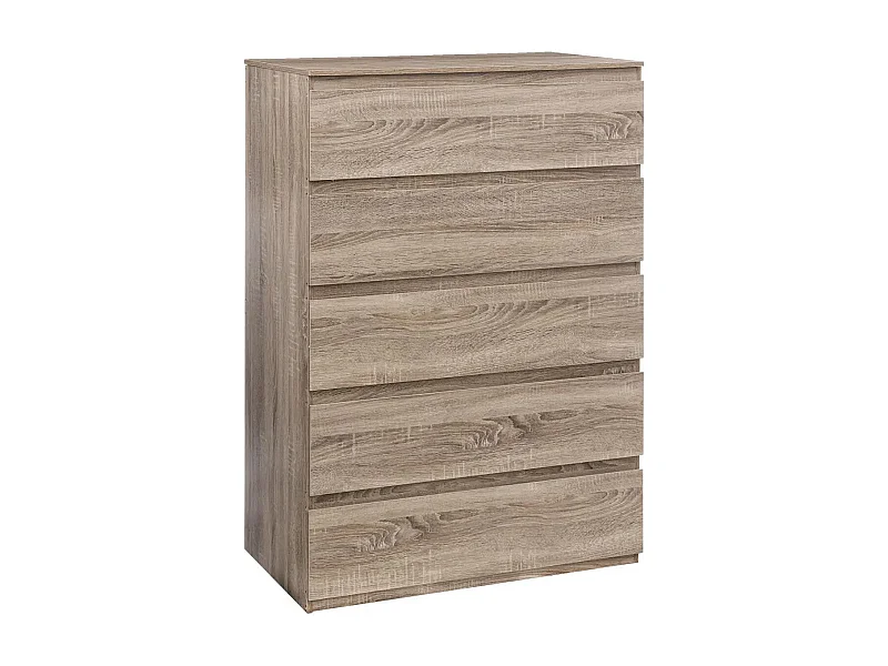 Commode 5 Tiroirs Design "Dolo" 118cm Naturel