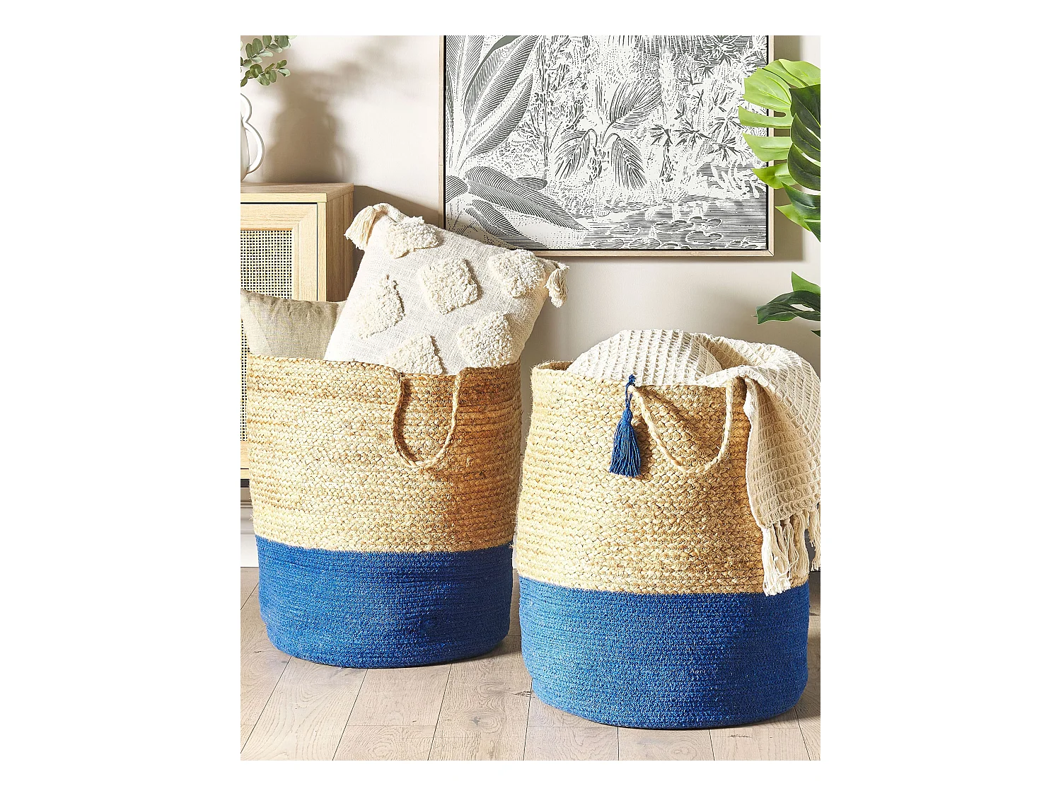 Set di 2 cestini GAJAR Iuta Blu marino