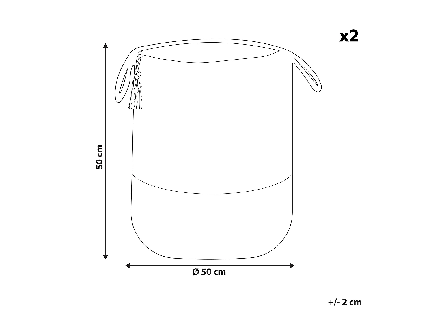 Aufbewahrungskörbe aus geflochtener Jute Baumwolle Set Natur / Marineblau Gajar