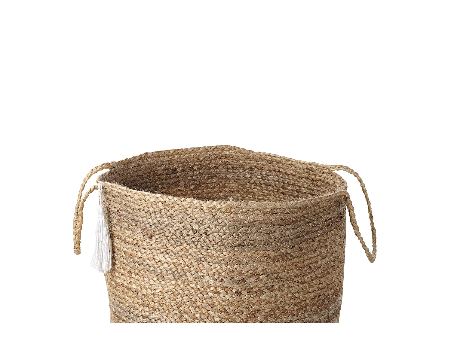 Aufbewahrungskörbe aus geflochtener Jute Baumwolle Set Weiß und Beige Gajar