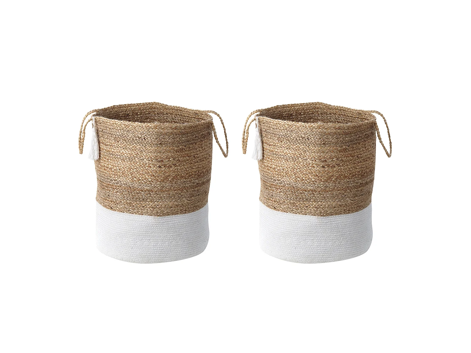Lot de 2 paniers GAJAR Jute Blanc