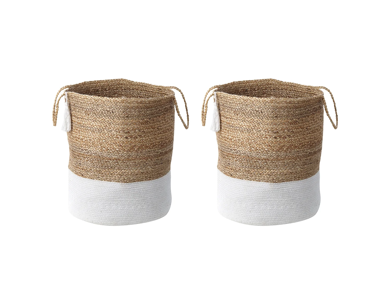 Lot de 2 paniers GAJAR Jute Blanc