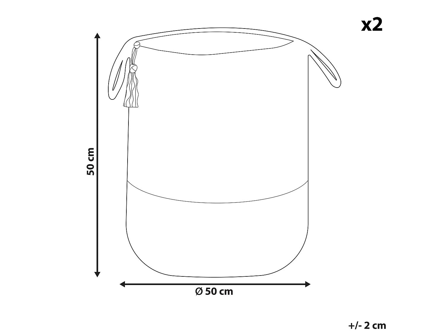 Lot de 2 paniers GAJAR Jute Blanc