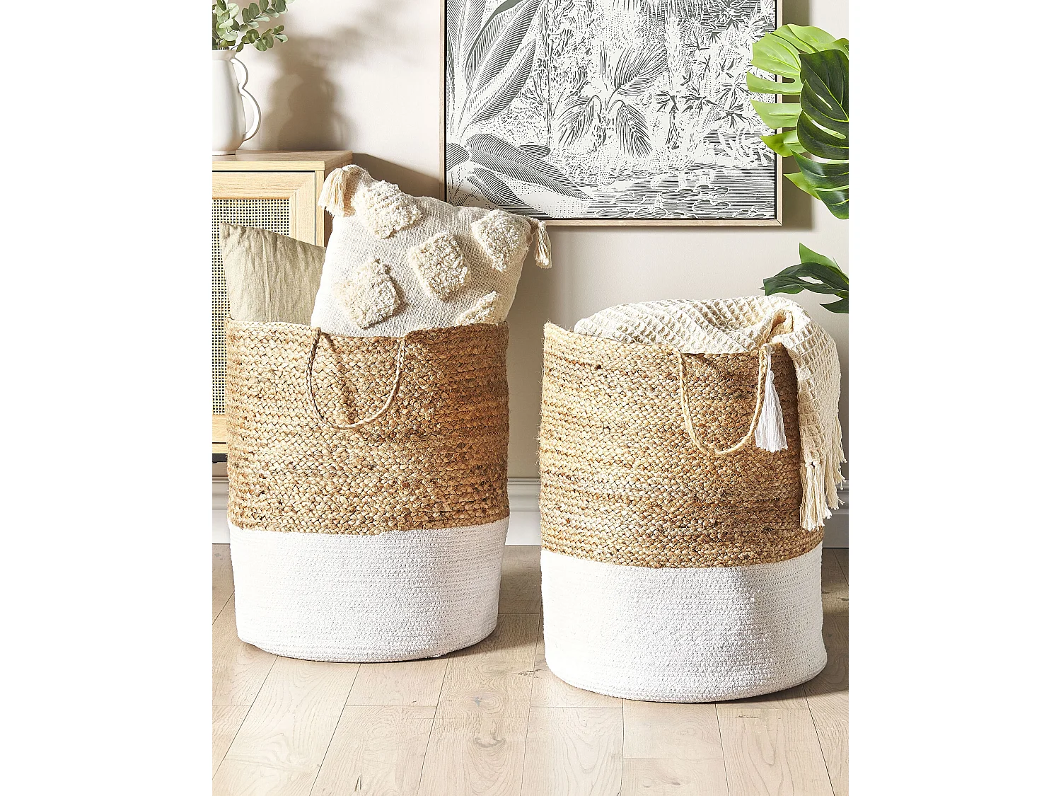 Set van 2 manden GAJAR Jute Wit