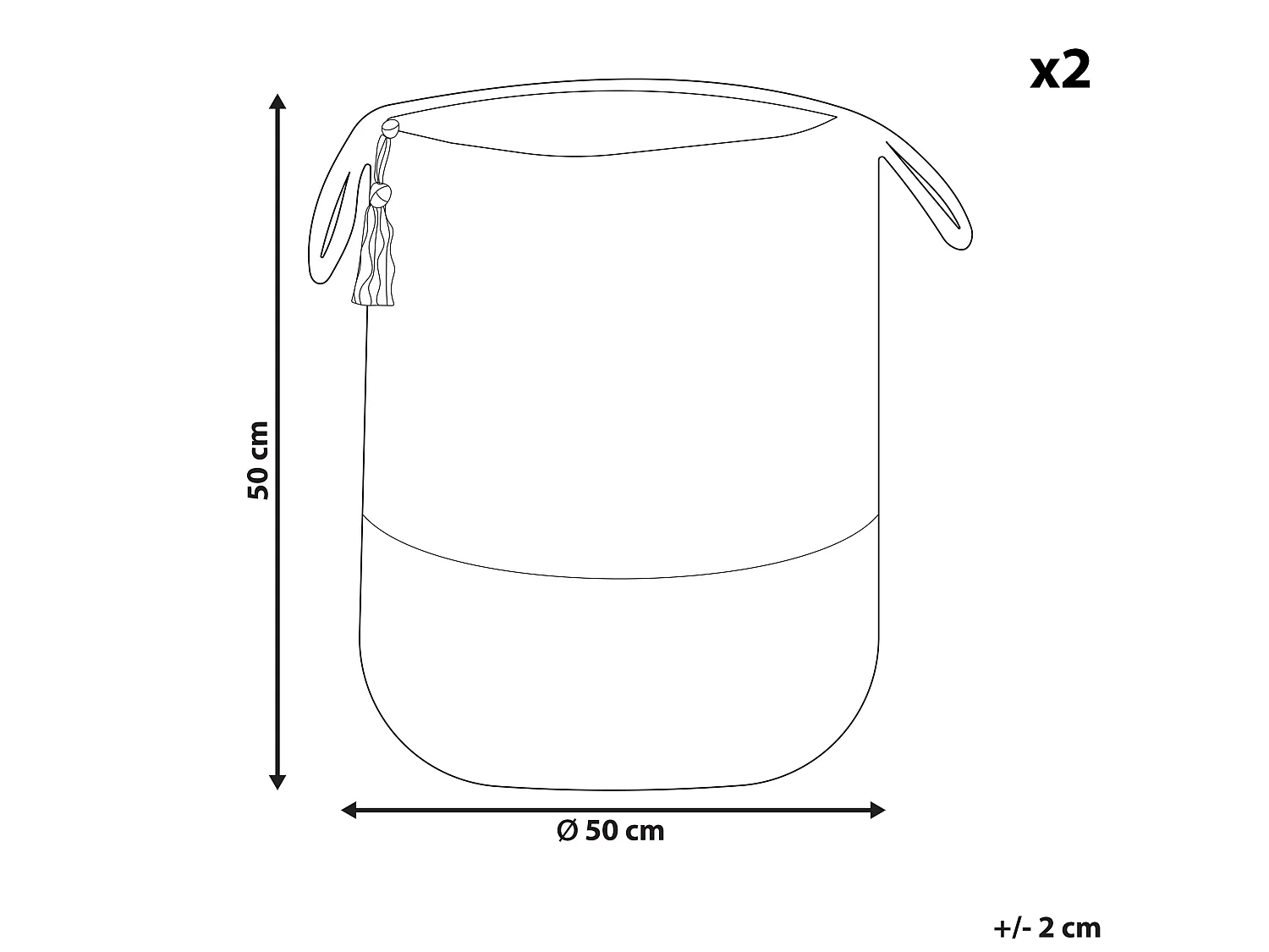 Set di 2 cestini GAJAR Iuta Bianco