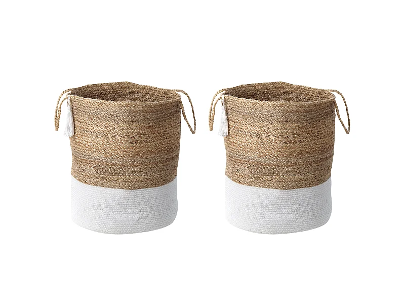 Lot de 2 paniers GAJAR Jute Blanc