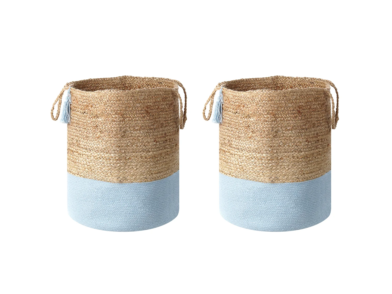 Set di 2 cestini GAJAR Iuta Azzurro