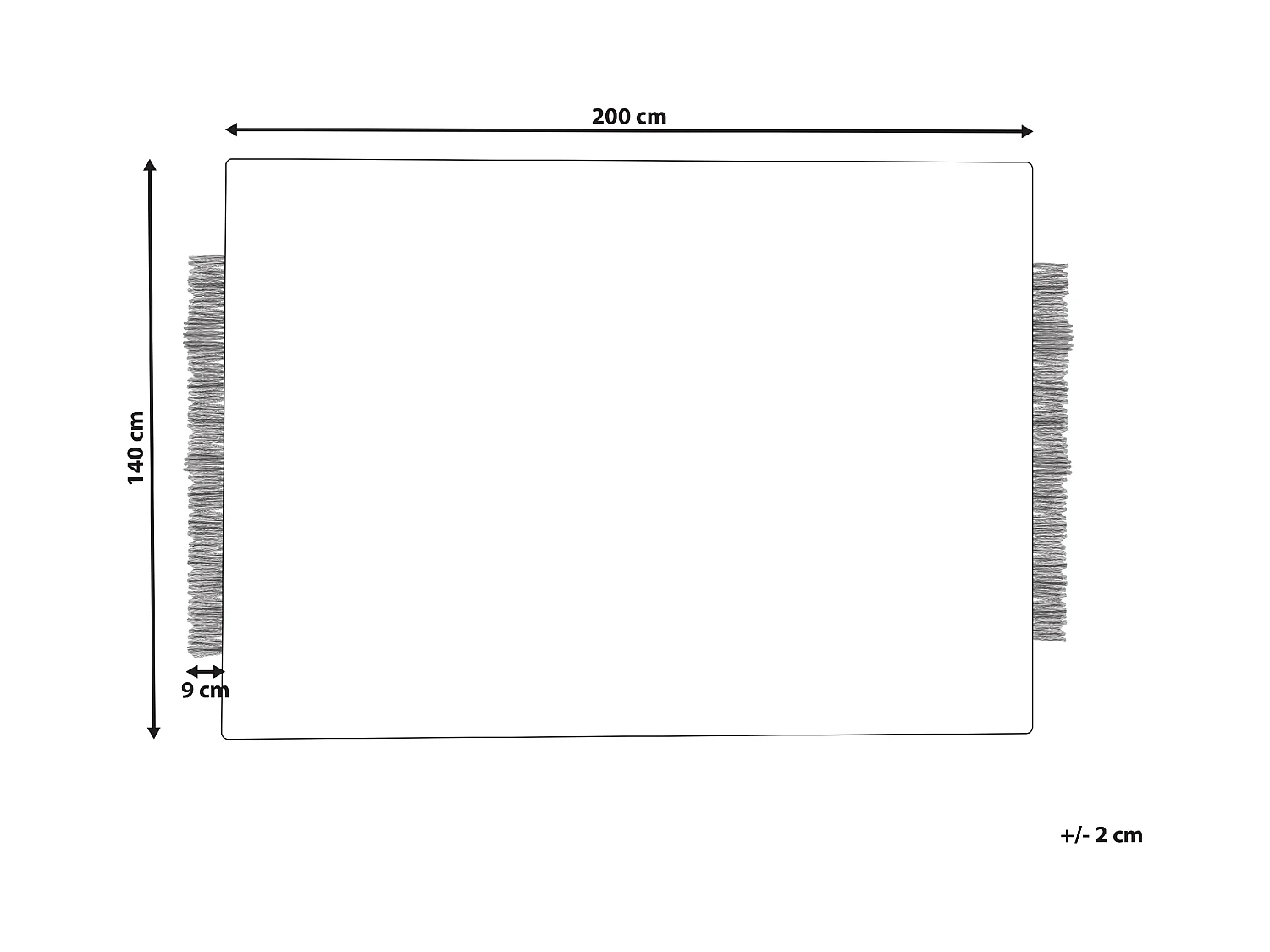 Tapete de lã preta e branca 140 x 200 cm KETENLI