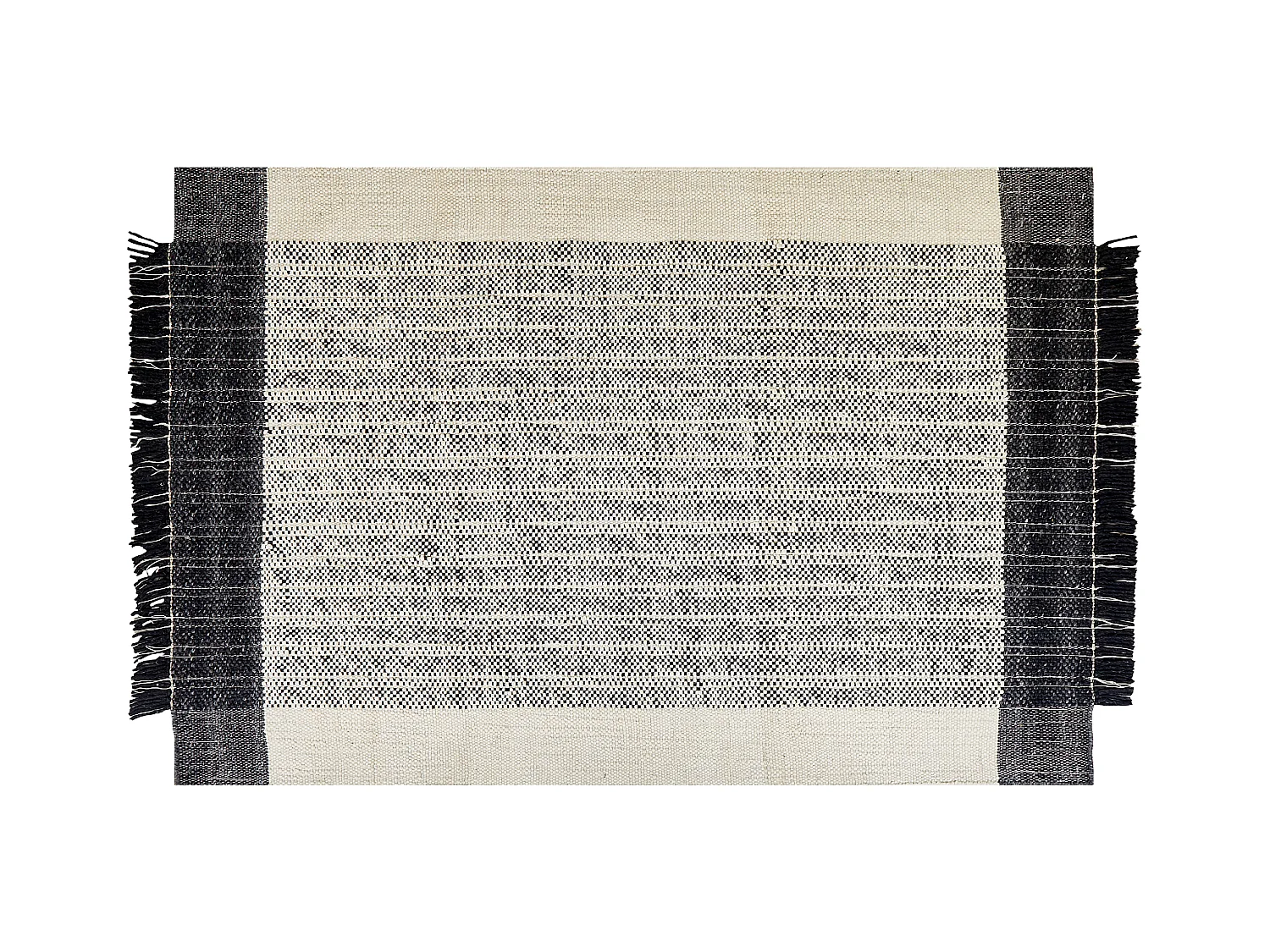Tapete de lã preta e branca 140 x 200 cm KETENLI