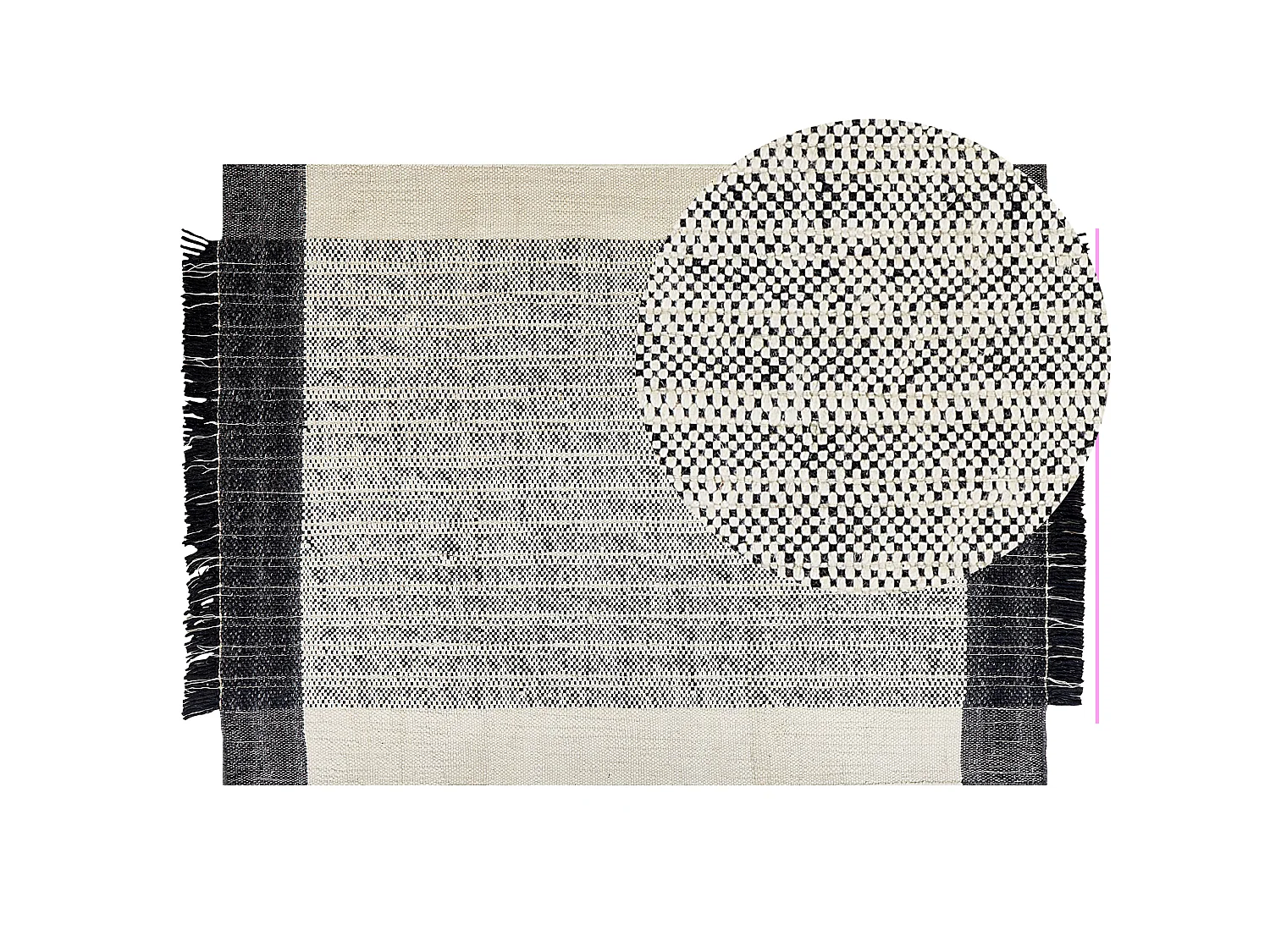 Vloerkleed wol zwart/wit 140 x 200 cm KETENLI
