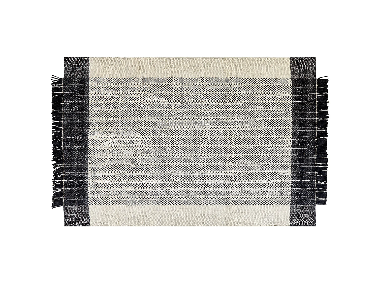 Vloerkleed wol zwart/wit 140 x 200 cm KETENLI