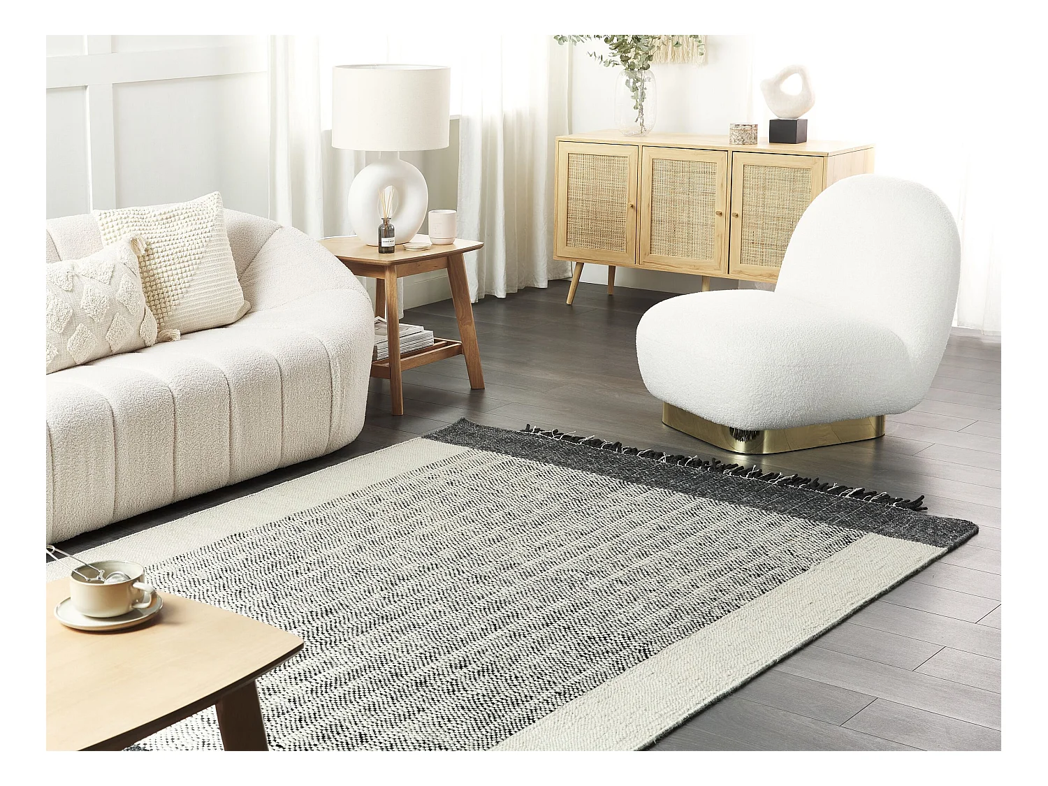 Tapis KETENLI Blanc 160 x 230 cm Laine
