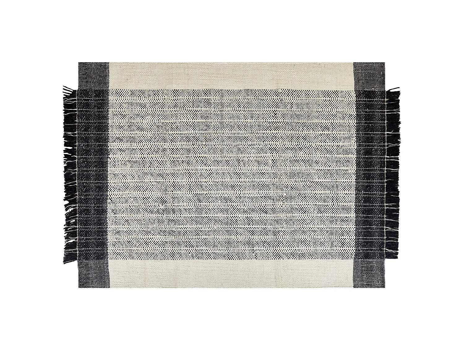 Tapete de lã preta e branca 160 x 230 cm KETENLI