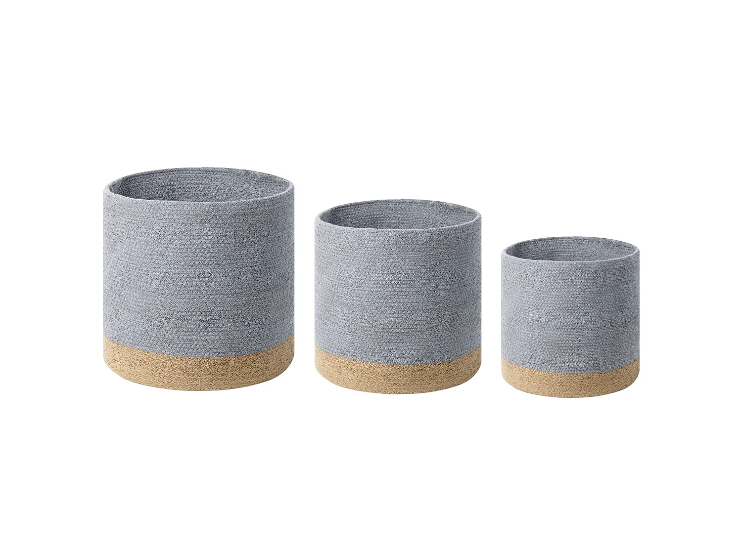 Aufbewahrungskorb 3er Set BASIMA Baumwolle Grau