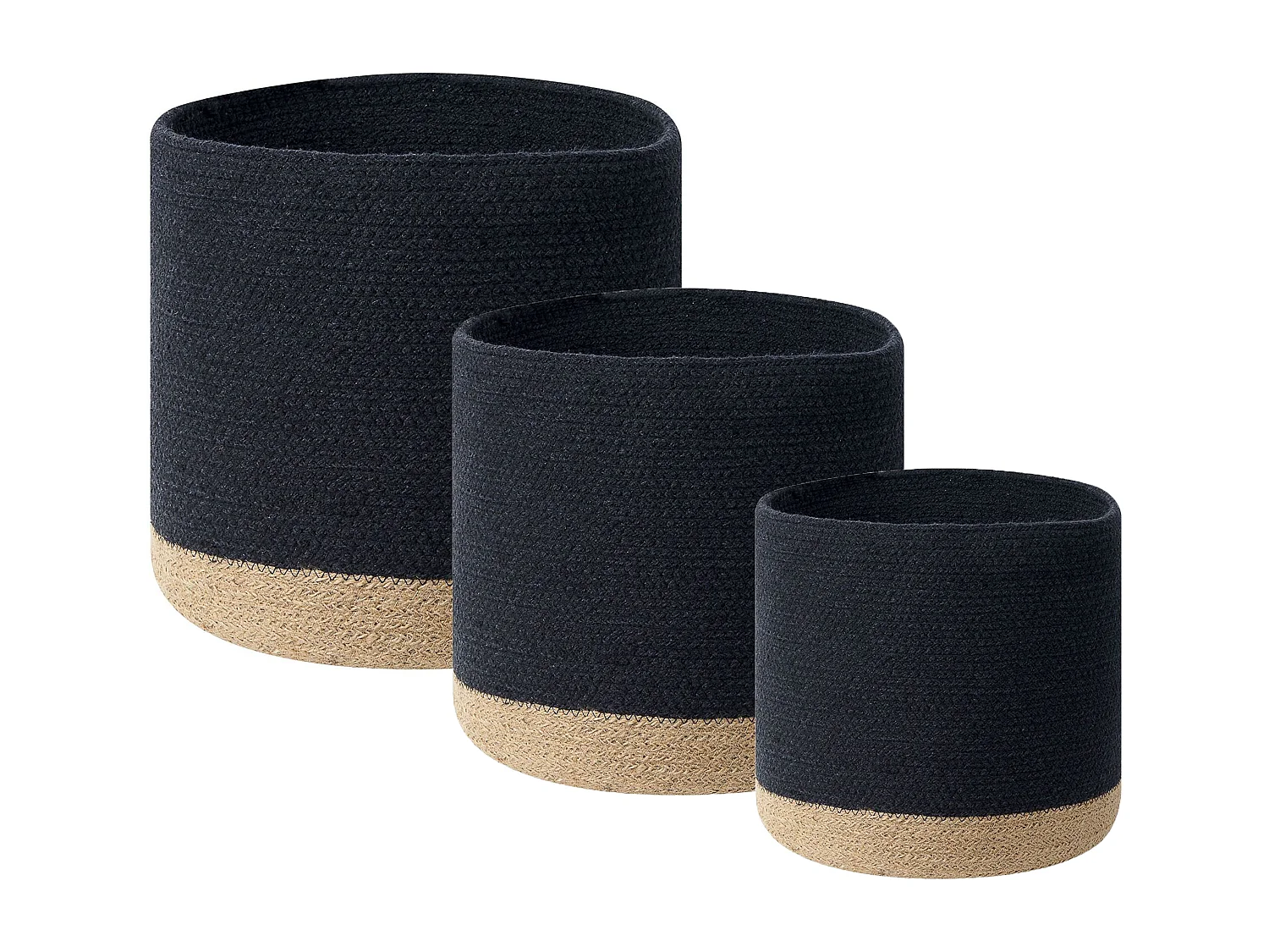 Set van 3 manden BASIMA Katoen Zwart