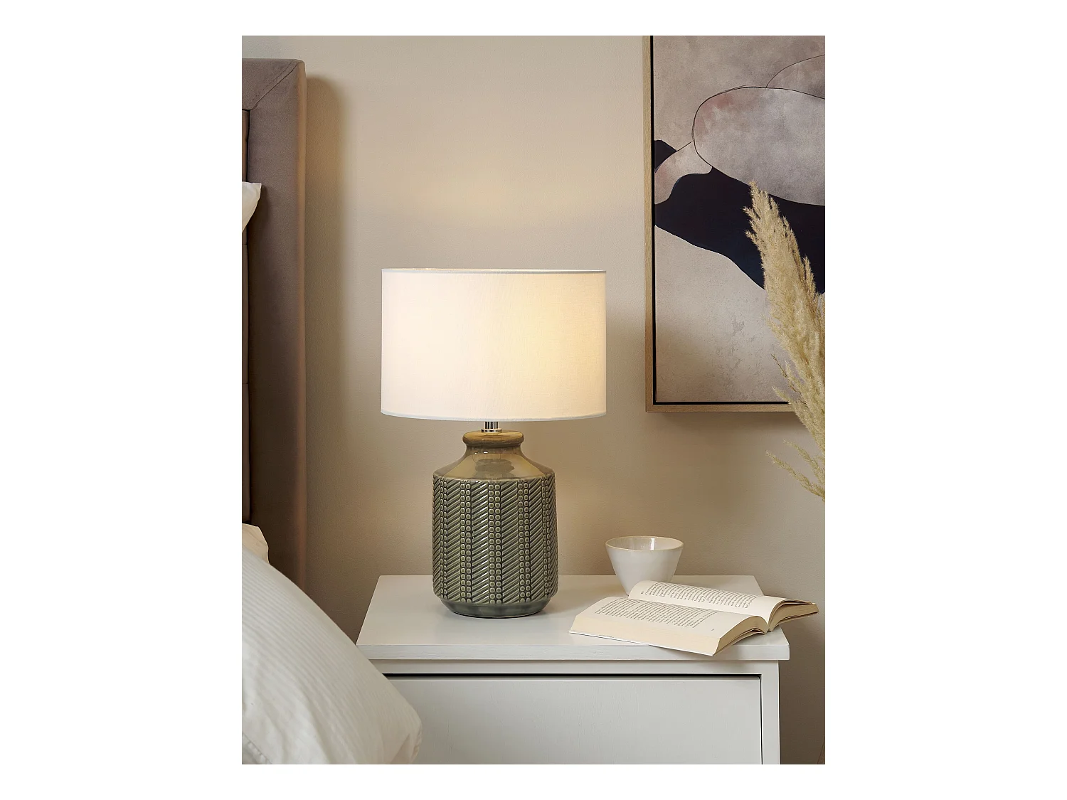 Lámpara de mesa ESPERANCE Cerámica Gris