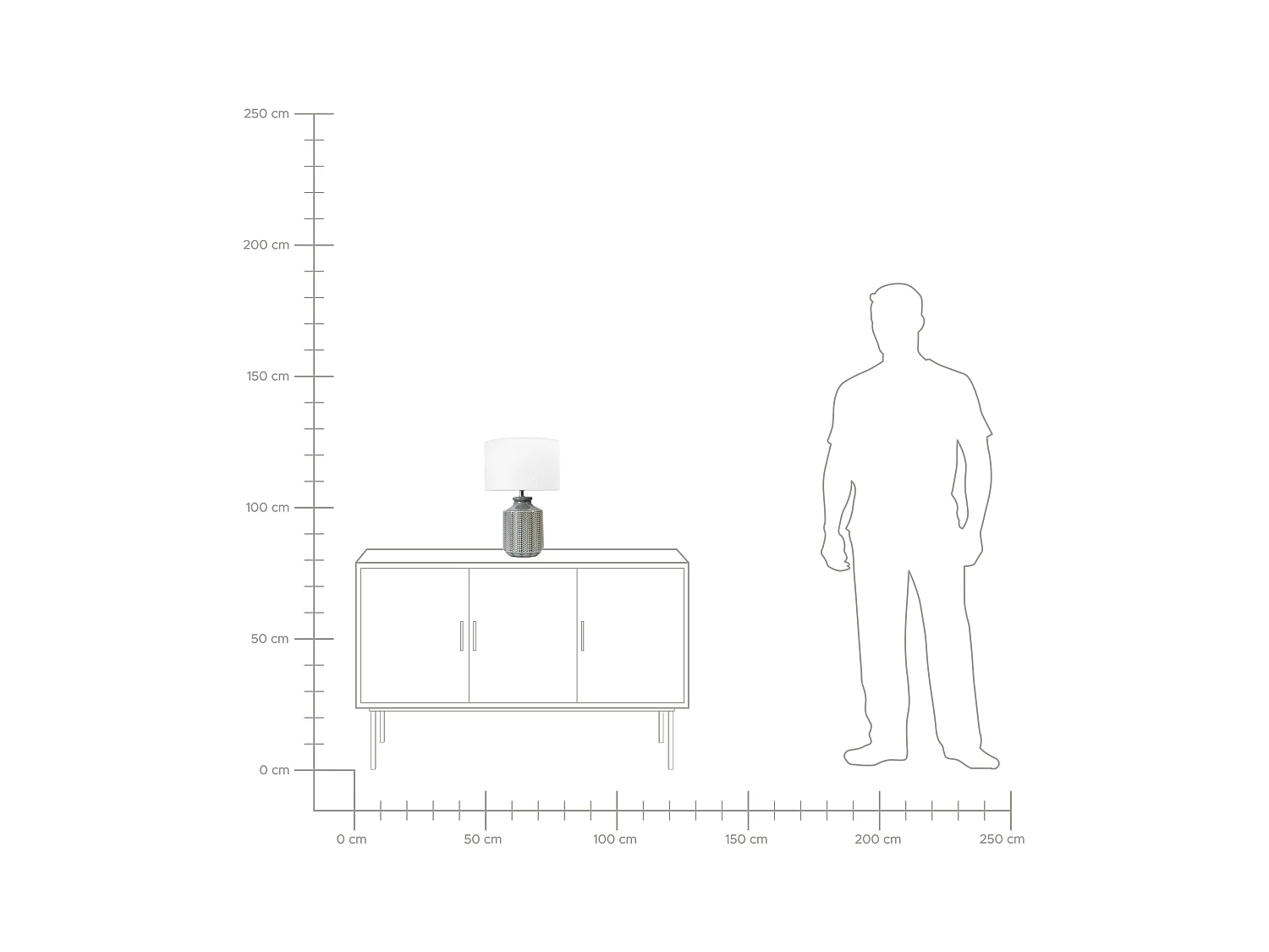 Lámpara de mesa ESPERANCE Cerámica Gris