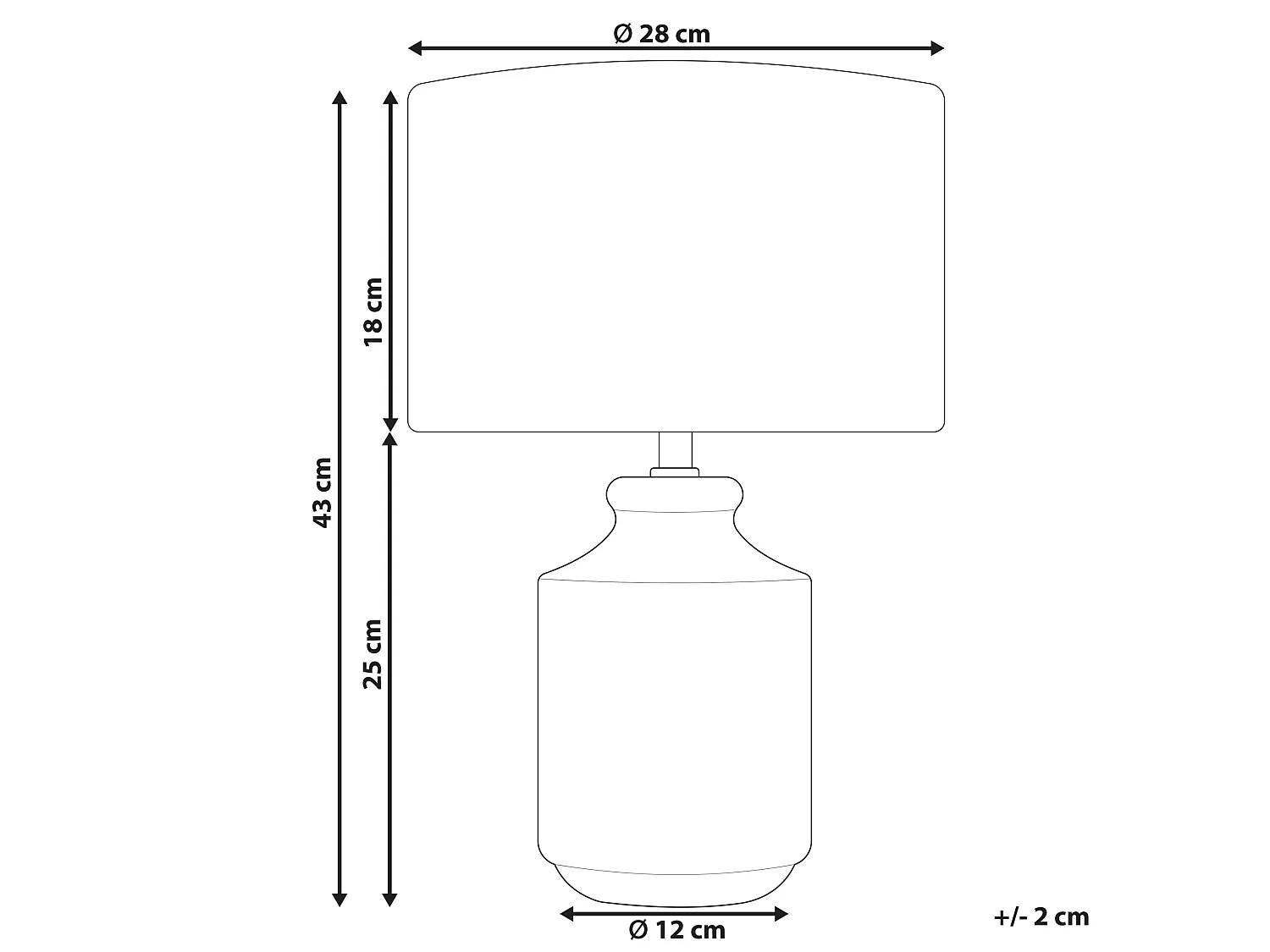 Candeeiro de mesa ESPERANCE Cerâmica Cinzento
