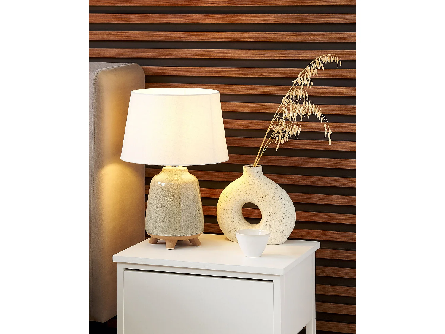 Tafellamp FAJARDO Keramiek Grijs