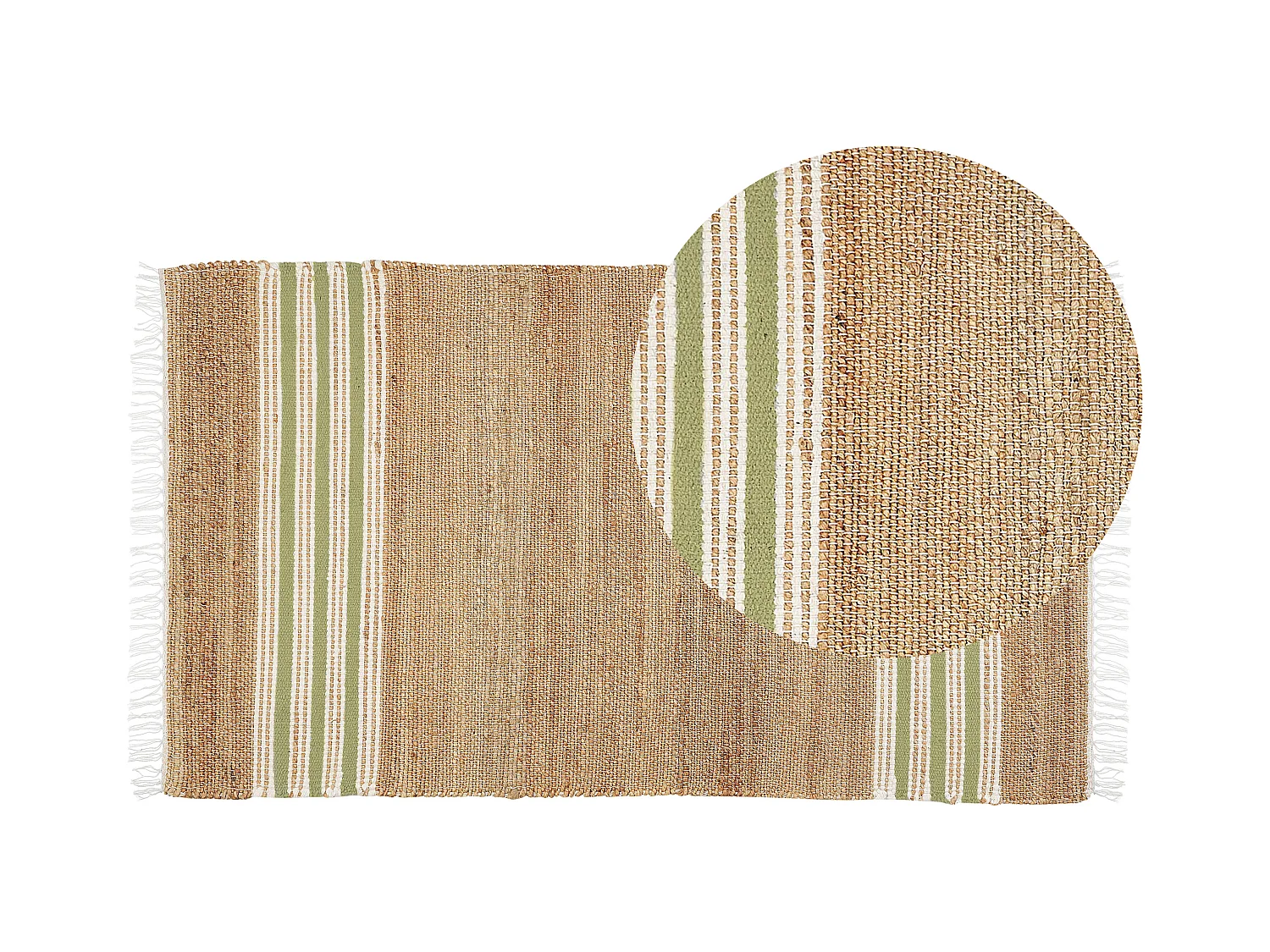 Tapis MIRZA Vert olive 80 x 150 cm Jute