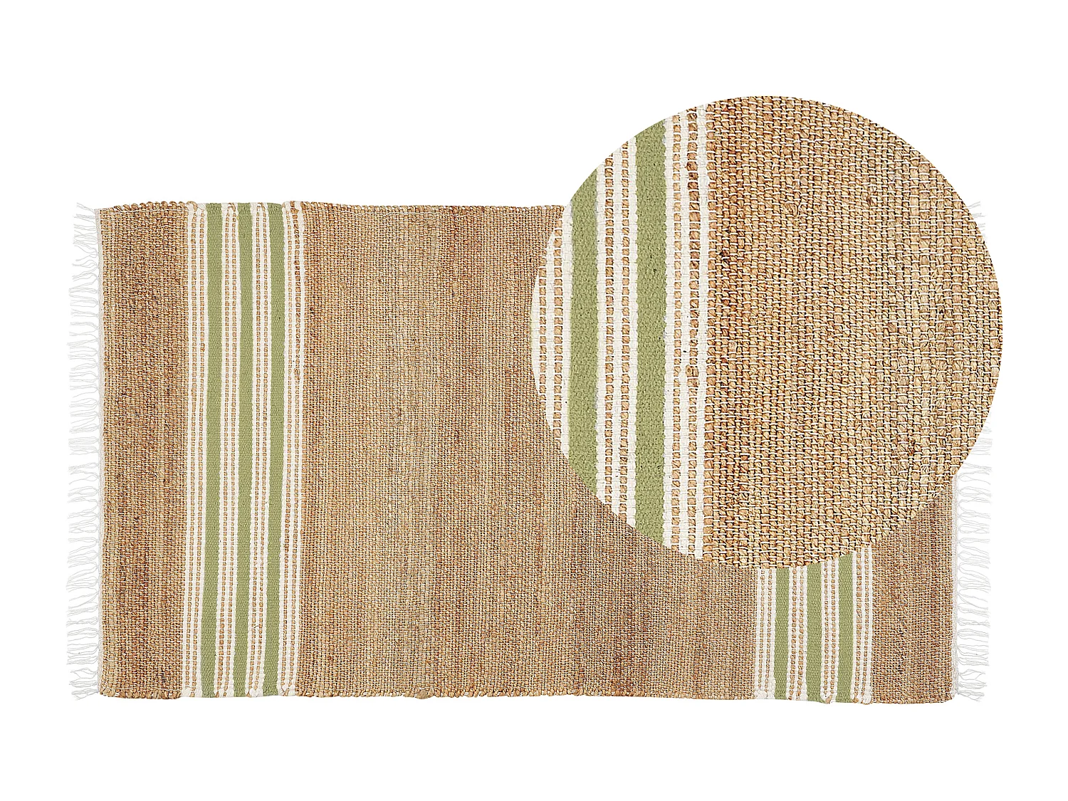 Tapis MIRZA Vert olive 80 x 150 cm Jute