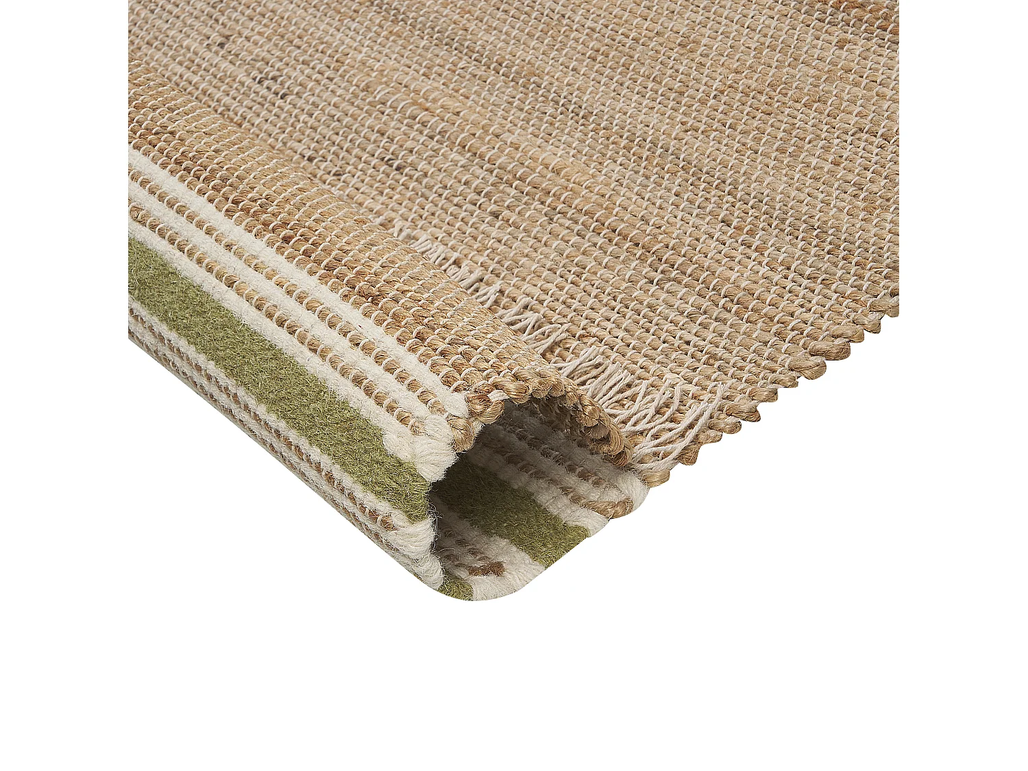 Vloerkleed MIRZA 80 x 150 cm Jute Olijfgroen