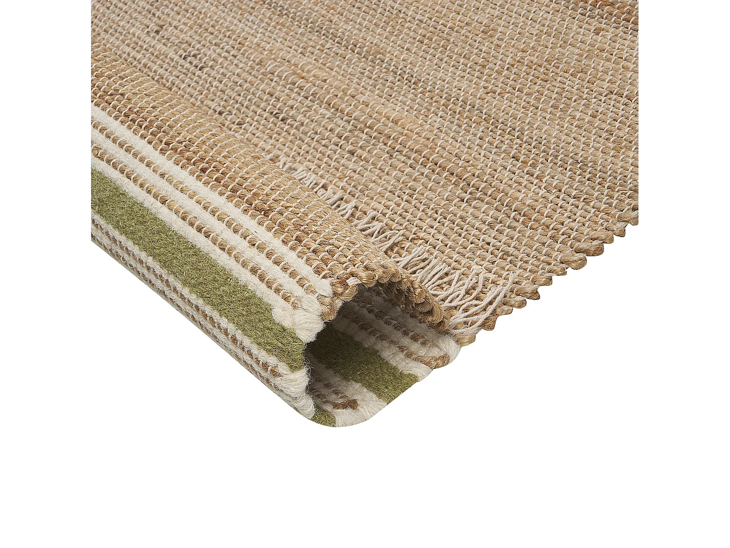 Vloerkleed MIRZA 80 x 150 cm Jute Olijfgroen