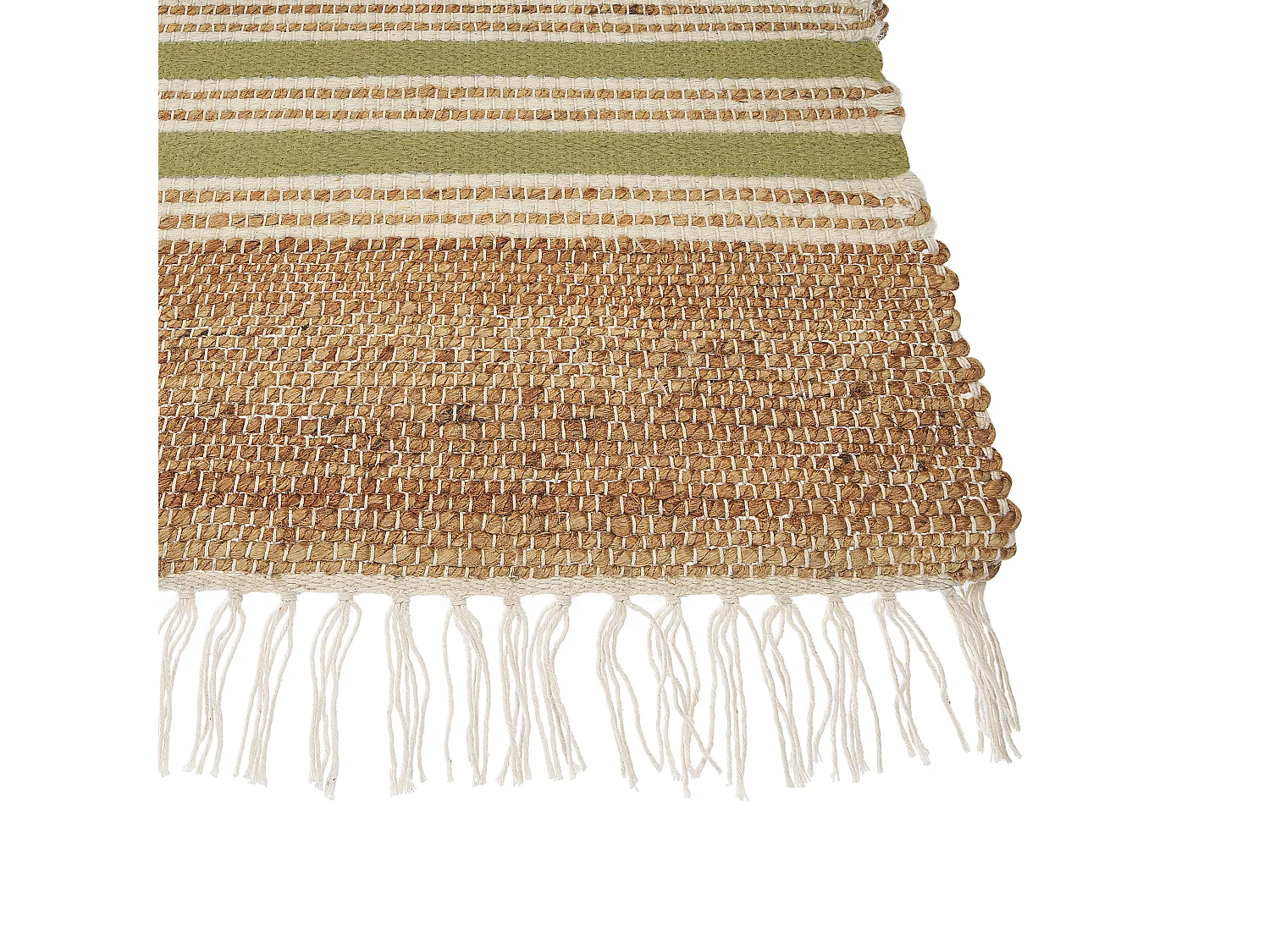 Vloerkleed MIRZA 80 x 150 cm Jute Olijfgroen