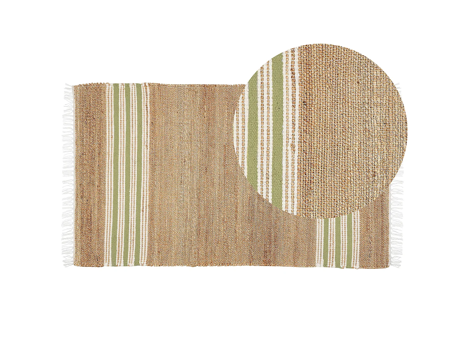 Tapis MIRZA Vert olive 80 x 150 cm Jute