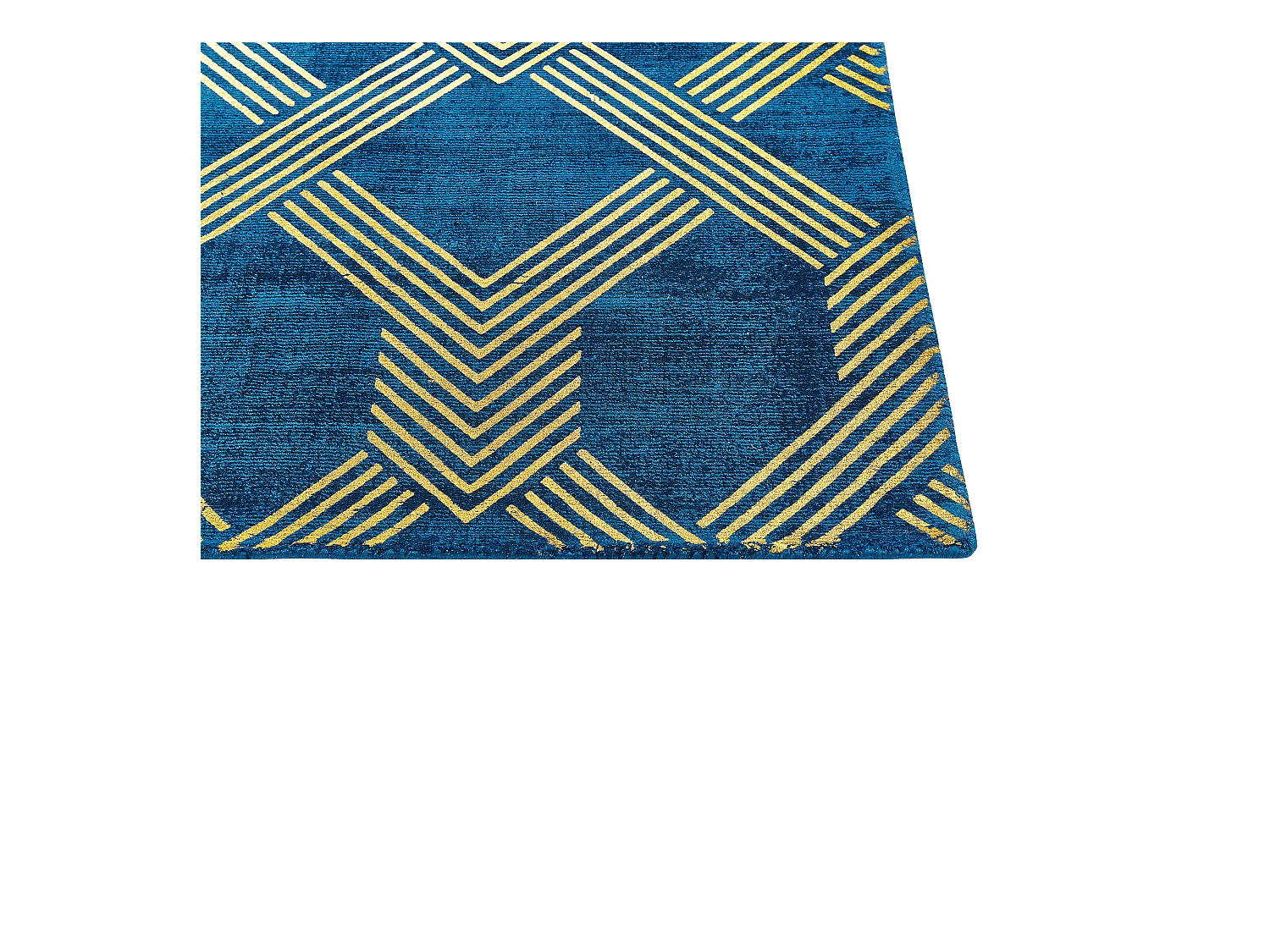 Vloerkleed viscose marineblauw/goud 160 x 230 cm VEKSE