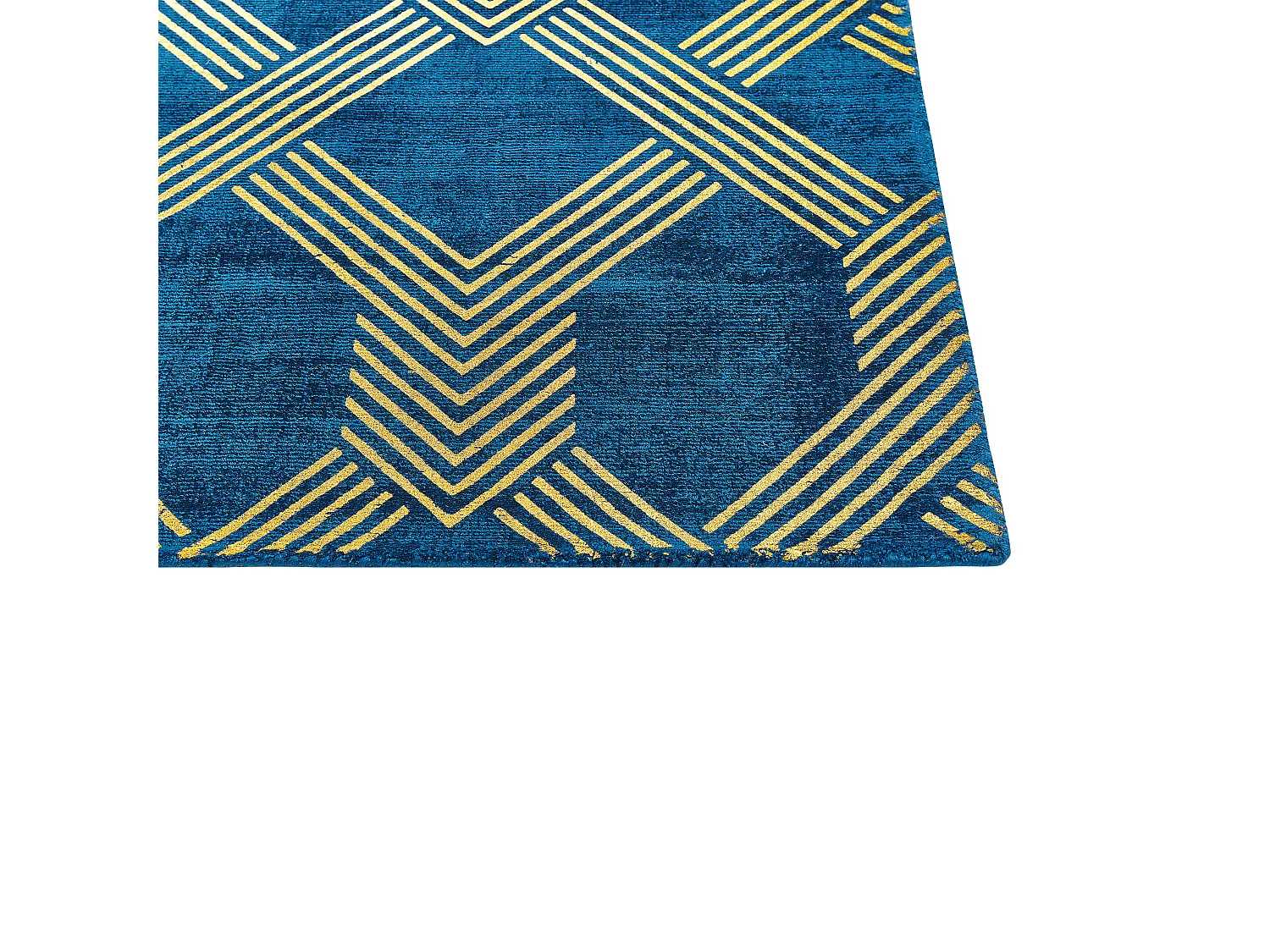 Alfombra de viscosa azul marino/dorado 160 x 230 cm VEKSE