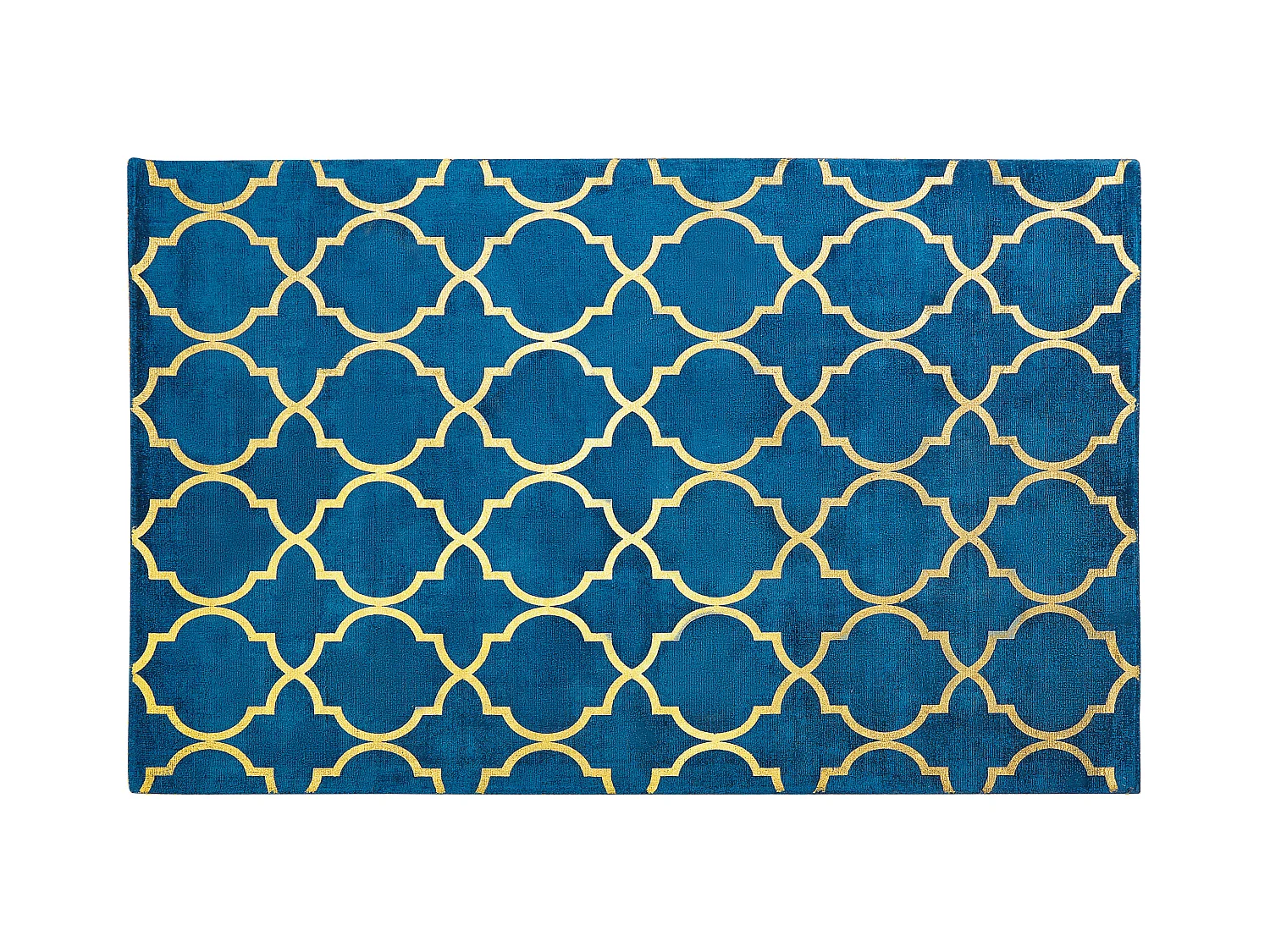 Tappeto viscosa blu marino e oro 140 x 200 cm YELKI