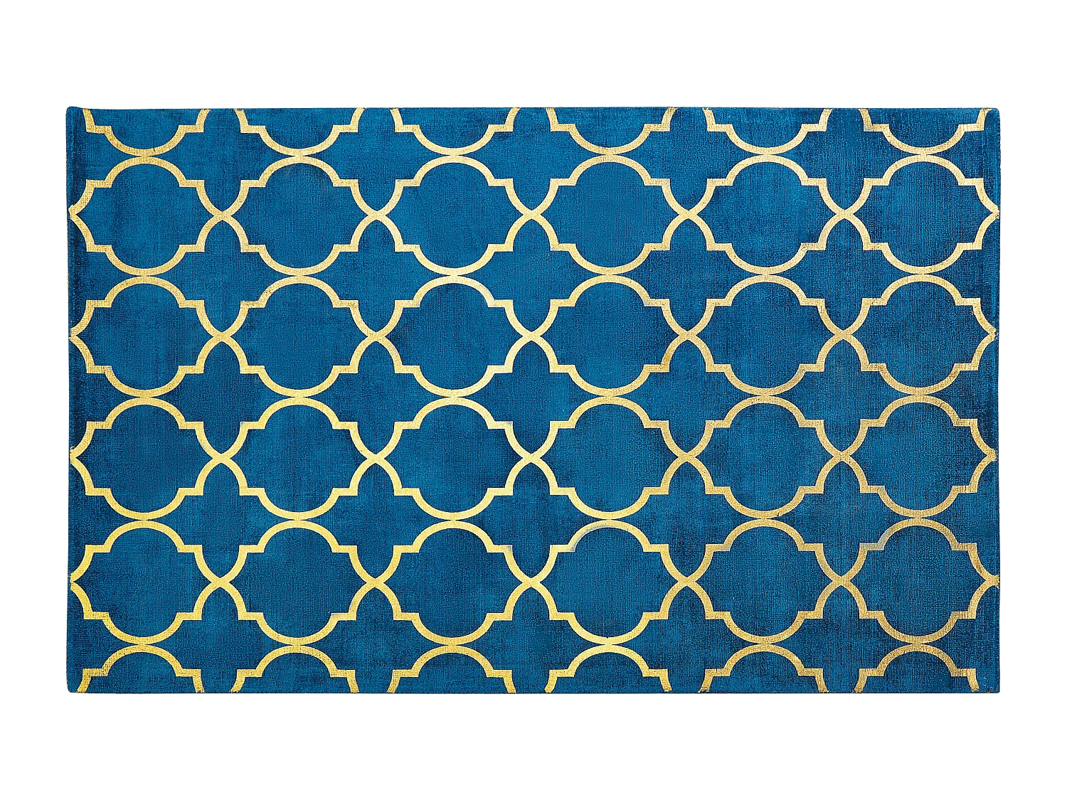 Vloerkleed viscose marineblauw/goud 140 x 200 cm YELKI