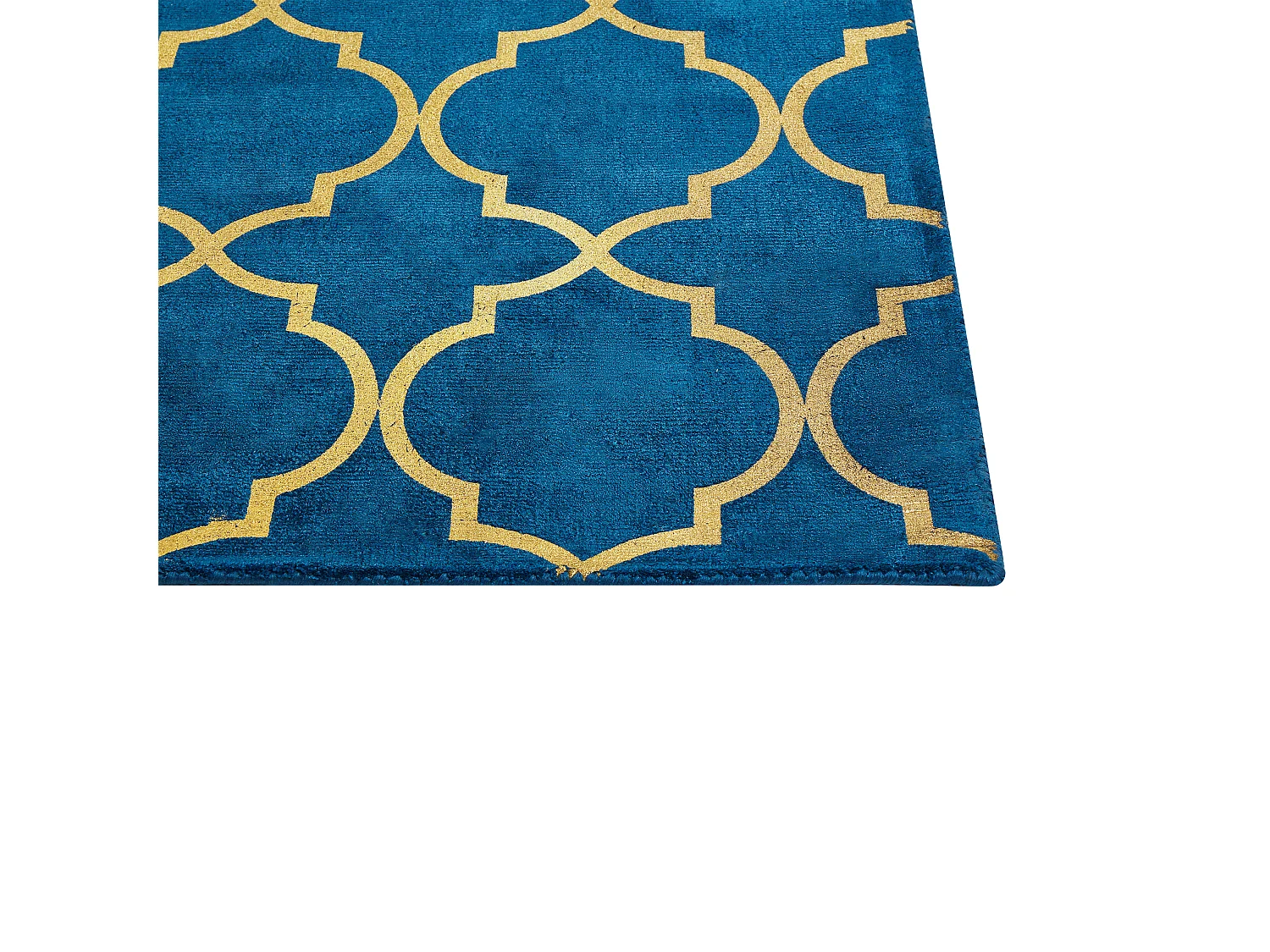 Vloerkleed viscose marineblauw/goud 140 x 200 cm YELKI