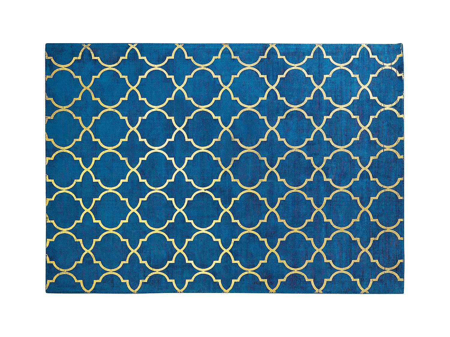 Moderner Teppich Marineblau mit Gold Muster Kurzflor Rechteckig 160x230cm Yelki