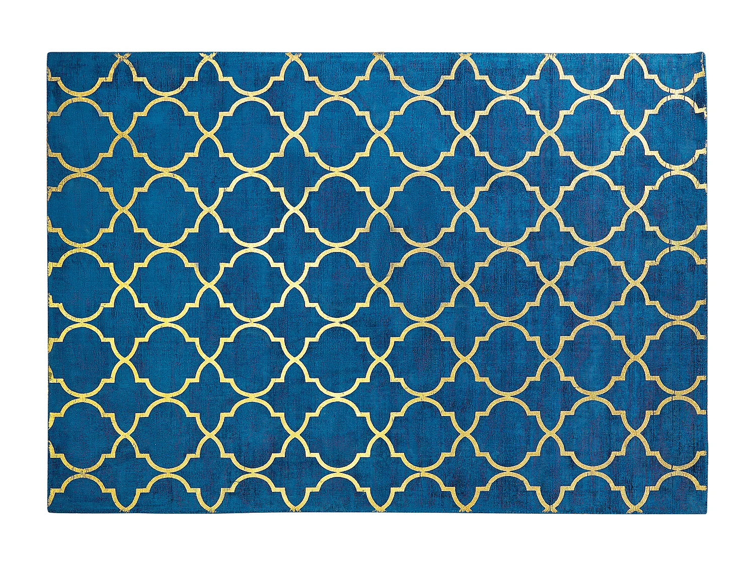 Moderner Teppich Marineblau mit Gold Muster Kurzflor Rechteckig 160x230cm Yelki