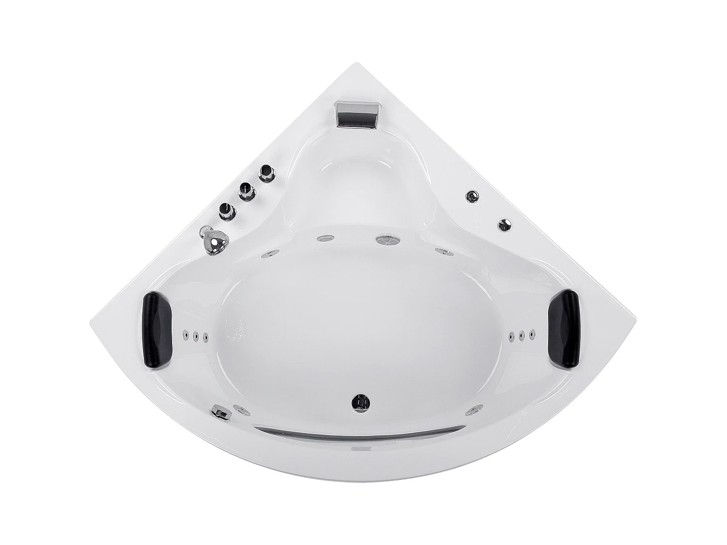 Baignoire d'angle à remous avec LED TOCOA 205 x 146 cm Blanc